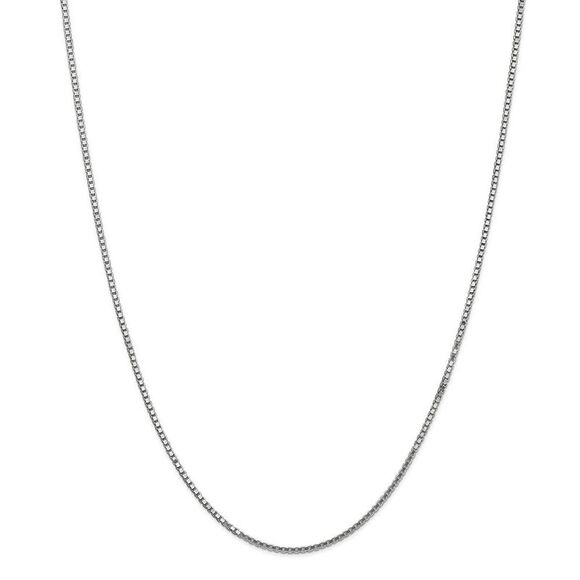 1.5mm, 14k White Gold, Box Chain Necklace, 28 Inch - Picture 2 of 7